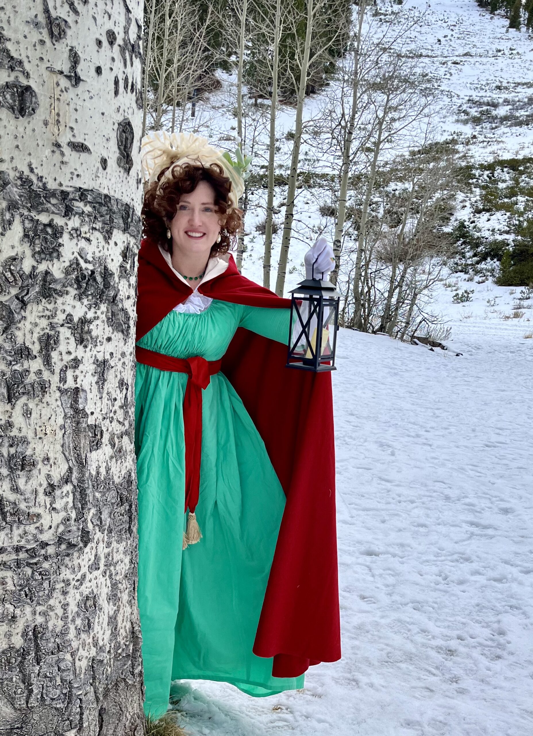 Green, White and Cardinal Red: A 1790s New Year Ensemble