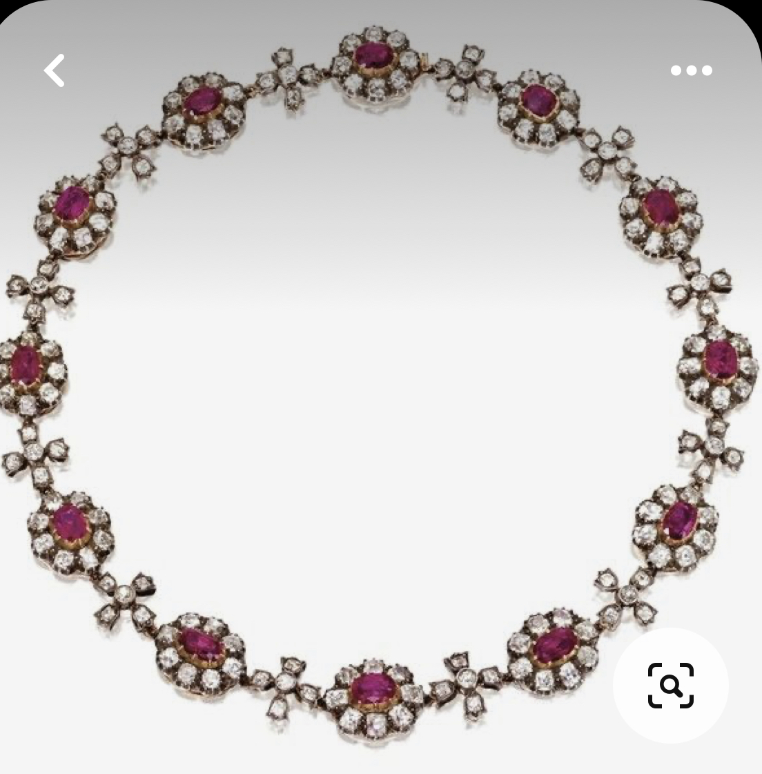 A red and white paste georgian necklace comprised of alternating ovals and twists