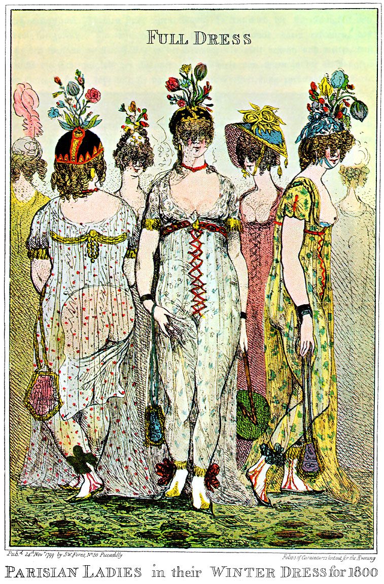 satirical print of underdressed merveilleuses