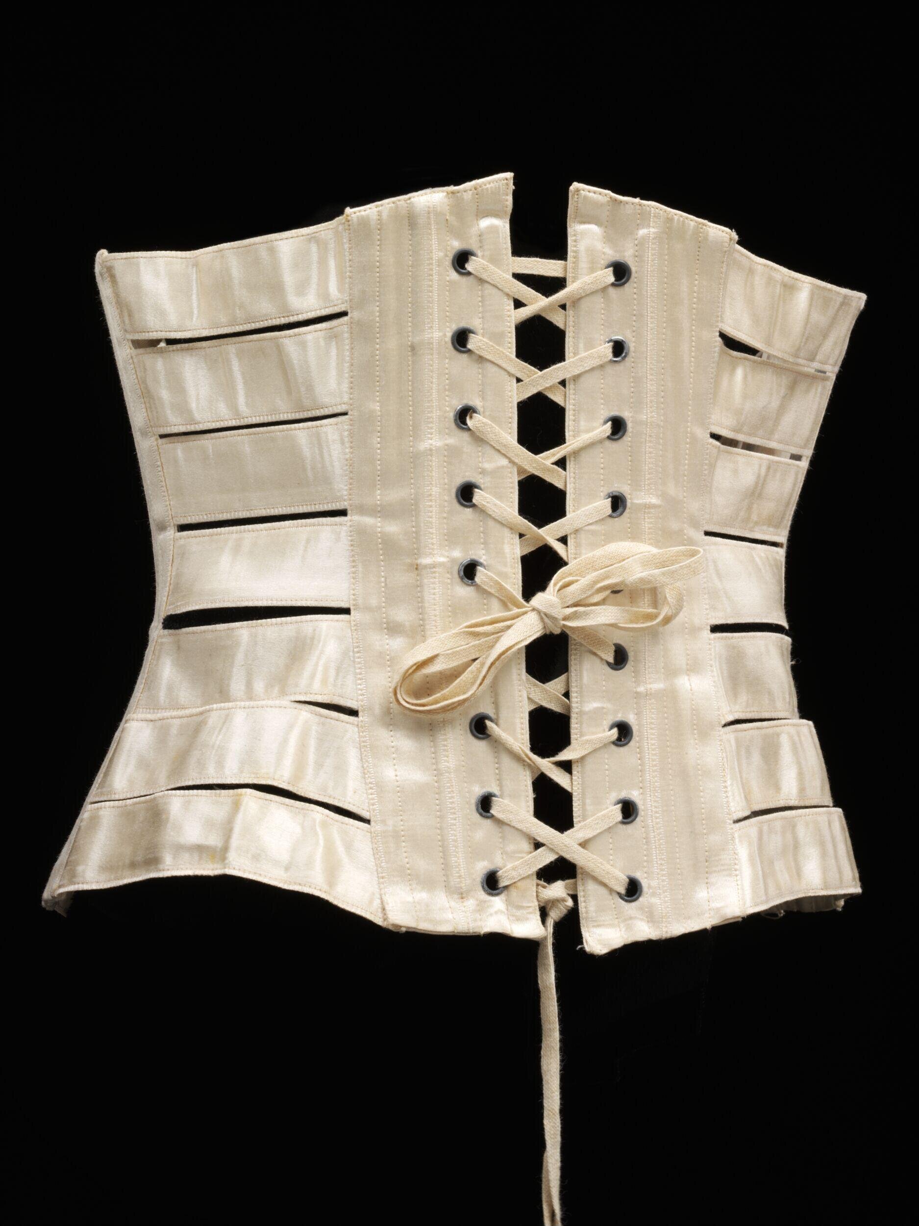 White Ribbon Corset c 1895 via V&a Museum