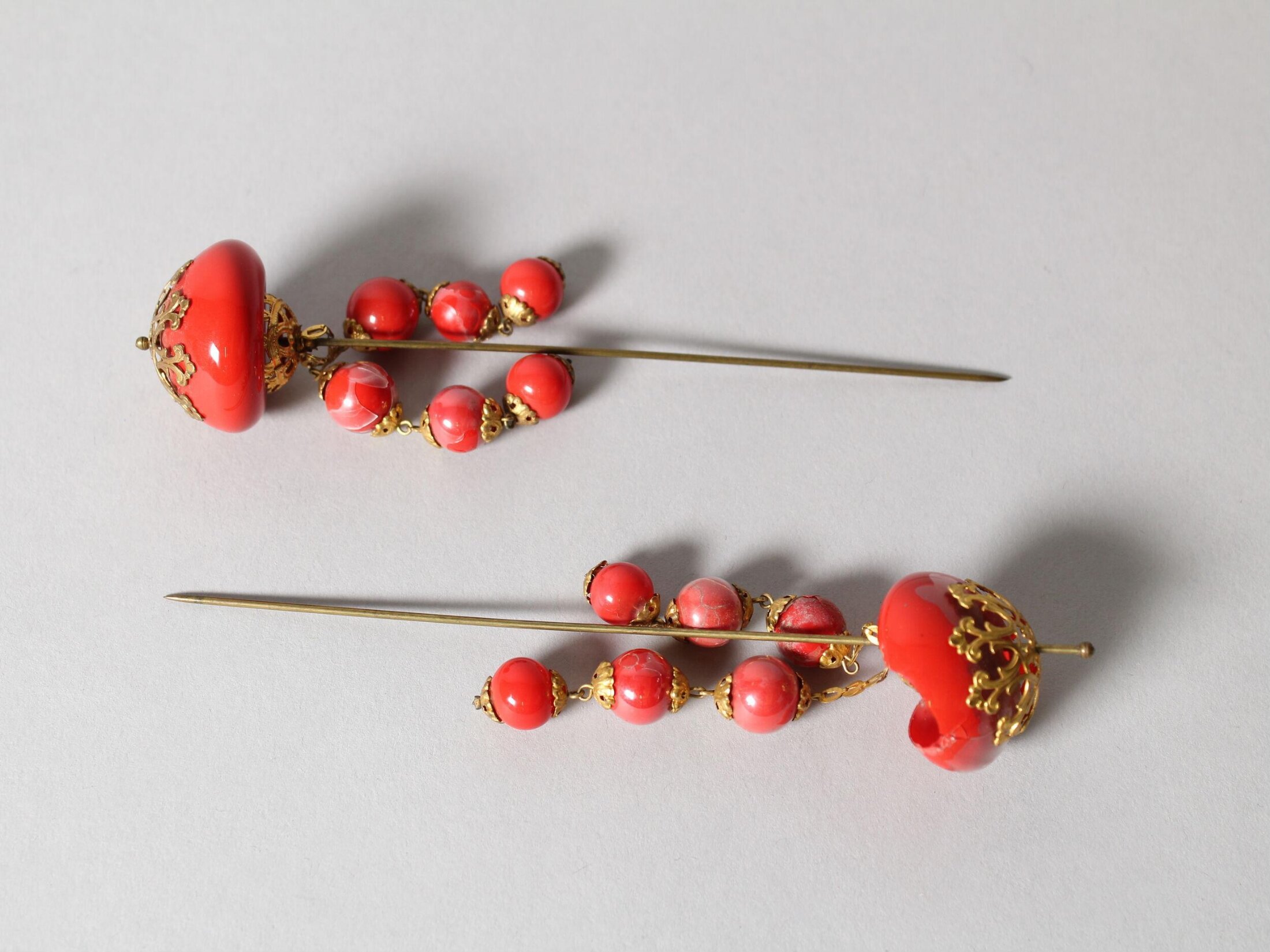 Orange Beaded Victorian Hat Pin via V&A