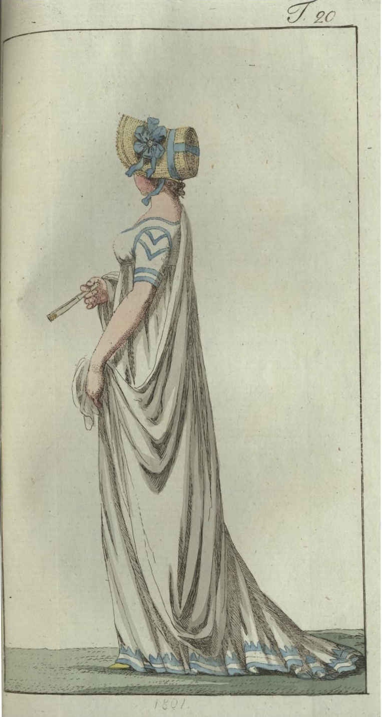 c 1801 blue striped trim 1790s